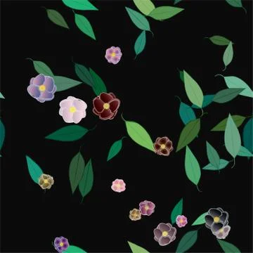 Floral ornamental vector pattern. Seamless design leafs texture. Illustrazione stock