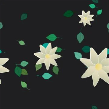 Floral ornamental vector pattern. Seamless design leafs texture. Stockillustratie