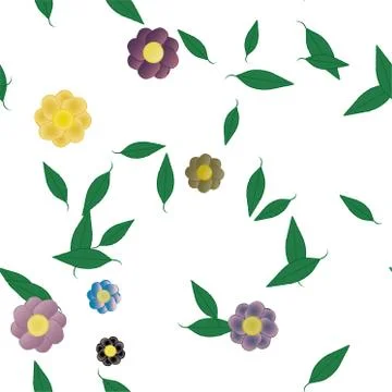 Floral ornamental vector pattern. Seamless design leafs texture. Stock Illustration