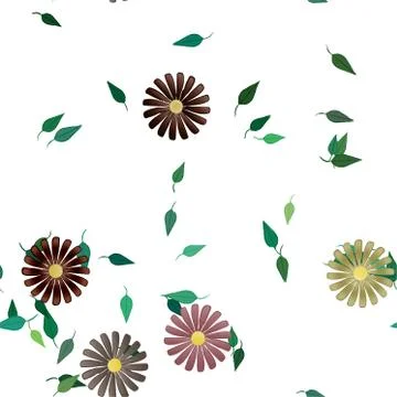Floral ornamental vector pattern. Seamless design leafs texture. Stock Illustration