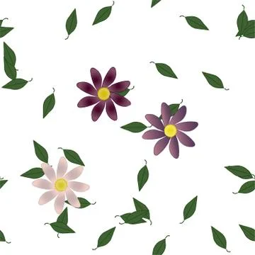 Floral ornamental vector pattern. Seamless design leafs texture. 스톡 일러스트