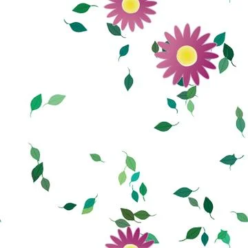 Floral ornamental vector pattern. Seamless design leafs texture. Illustrazione stock