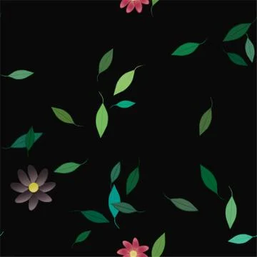 Floral ornamental vector pattern. Seamless design leafs texture. 스톡 일러스트
