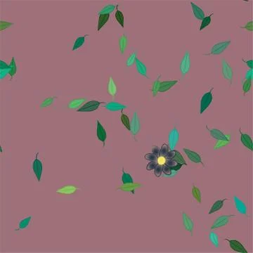Floral ornamental vector pattern. Seamless design leafs texture. Stock Illustration