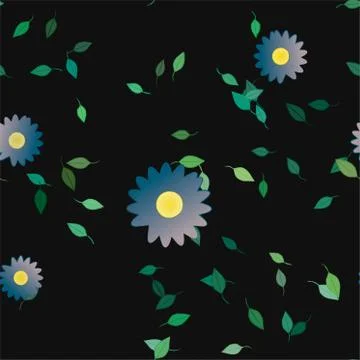 Floral ornamental vector pattern. Seamless design leafs texture. 스톡 일러스트