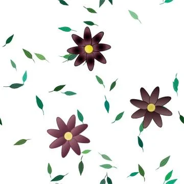 Floral ornamental vector pattern. Seamless design leafs texture. 스톡 일러스트