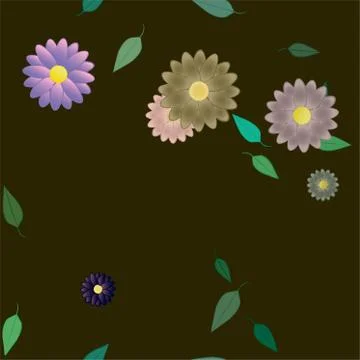 Floral ornamental vector pattern. Seamless design leafs texture. Stock Illustration