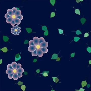 Floral ornamental vector pattern. Seamless design leafs texture. 스톡 일러스트
