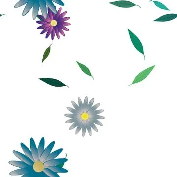 Floral ornamental vector pattern. Seamless design leafs texture. Stock Illustration