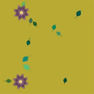 Floral ornamental vector pattern. Seamless design leafs texture. Stock Illustration