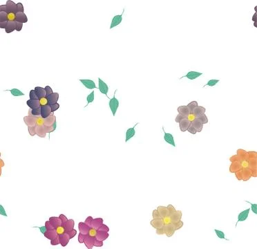 Floral ornamental vector pattern. Seamless design leafs texture. Stock Illustration