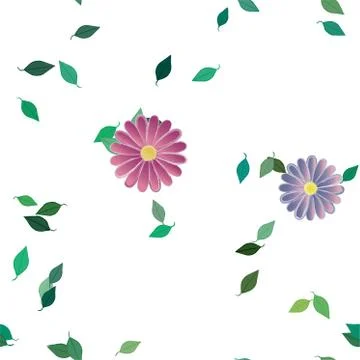 Floral ornamental vector pattern. Seamless design leafs texture. 스톡 일러스트