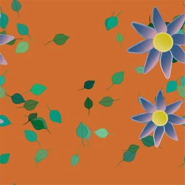 Floral ornamental vector pattern. Seamless design leafs texture. Stock Illustration