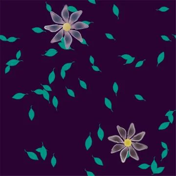 Floral ornamental vector pattern. Seamless design leafs texture. Stock Illustration