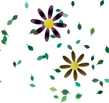 Floral ornamental vector pattern. Seamless design leafs texture. Stock Illustration