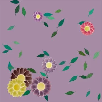 Floral ornamental vector pattern. Seamless design leafs texture. Stock Illustration