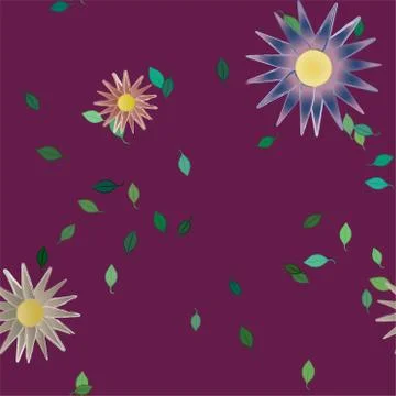 Floral ornamental vector pattern. Seamless design leafs texture. Stock Illustration