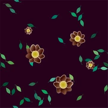 Floral ornamental vector pattern. Seamless design leafs texture. Illustrazione stock