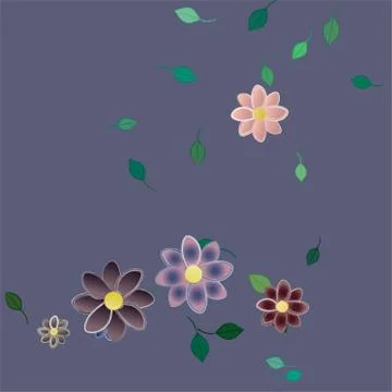 Floral ornamental vector pattern. Seamless design leafs texture. Illustrazione stock