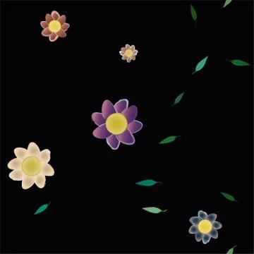 Floral ornamental vector pattern. Seamless design leafs texture. Stock Illustration