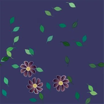 Floral ornamental vector pattern. Seamless design leafs texture. Stock Illustration