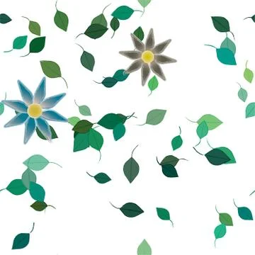 Floral ornamental vector pattern. Seamless design leafs texture. 스톡 일러스트