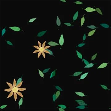 Floral ornamental vector pattern. Seamless design leafs texture. Stock Illustration