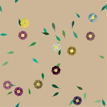Floral ornamental vector pattern. Seamless design leafs texture. 스톡 일러스트