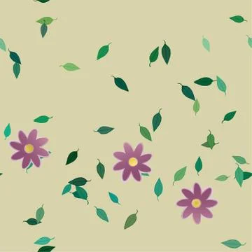 Floral ornamental vector pattern. Seamless design leafs texture. Stockillustratie