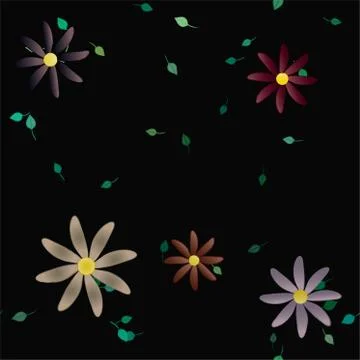 Floral ornamental vector pattern. Seamless design leafs texture. Stock Illustration