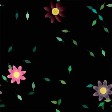 Floral ornamental vector pattern. Seamless design leafs texture. Illustrazione stock