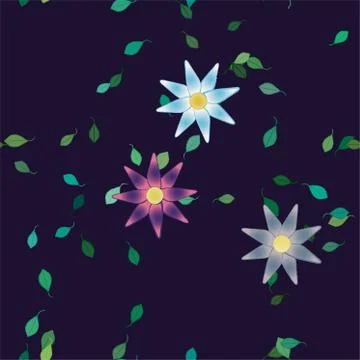 Floral ornamental vector pattern. Seamless design leafs texture. Illustrazione stock