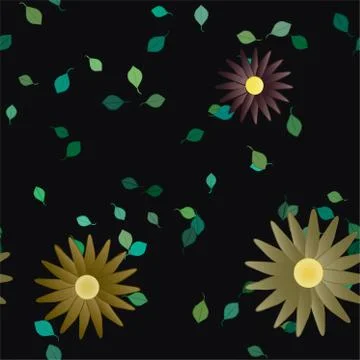 Floral ornamental vector pattern. Seamless design leafs texture. Illustrazione stock