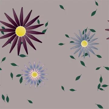 Floral ornamental vector pattern. Seamless design leafs texture. Stock Illustration