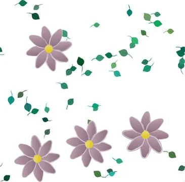 Floral ornamental vector pattern. Seamless design leafs texture. Stock Illustration