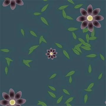 Floral ornamental vector pattern. Seamless design leafs texture. Stock Illustration