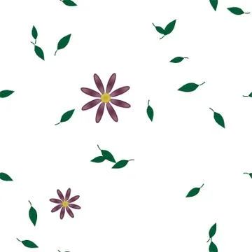 Floral ornamental vector pattern. Seamless design leafs texture. Stock Illustration
