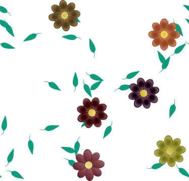 Floral ornamental vector pattern. Seamless design leafs texture. Stock Illustration