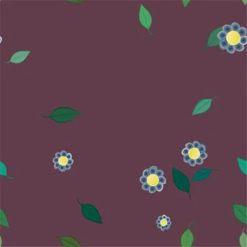 Floral ornamental vector pattern. Seamless design leafs texture. Stock Illustration