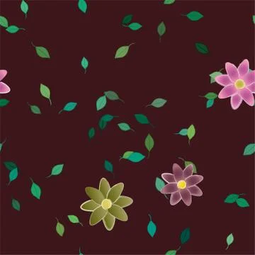 Floral ornamental vector pattern. Seamless design leafs texture. 스톡 일러스트