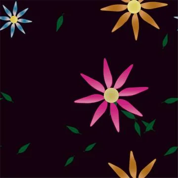 Floral ornamental vector pattern. Seamless design leafs texture. Stock Illustration