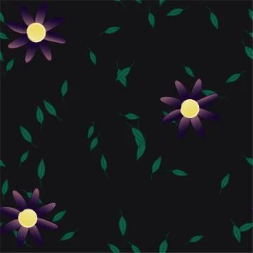 Floral ornamental vector pattern. Seamless design leafs texture. Stock Illustration