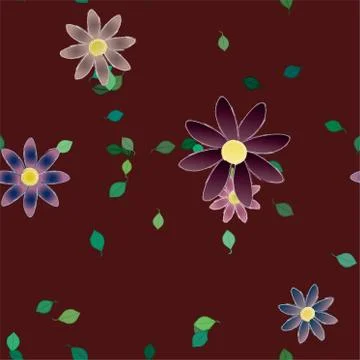 Floral ornamental vector pattern. Seamless design leafs texture. Stock Illustration