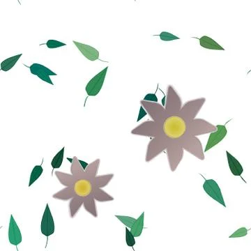 Floral ornamental vector pattern. Seamless design leafs texture. Illustrazione stock