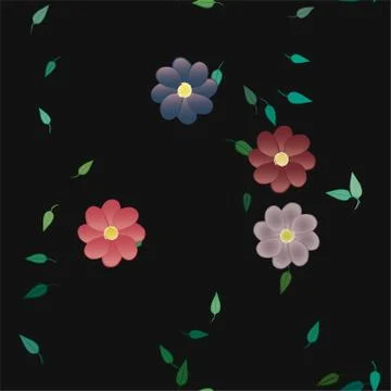 Floral ornamental vector pattern. Seamless design leafs texture. Illustrazione stock