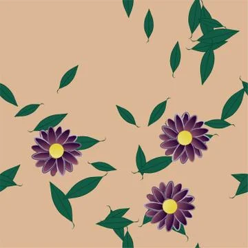 Floral ornamental vector pattern. Seamless design leafs texture. Illustrazione stock