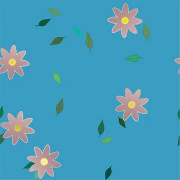 Floral ornamental vector pattern. Seamless design leafs texture. Illustrazione stock