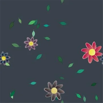 Floral ornamental vector pattern. Seamless design leafs texture. Stock Illustration