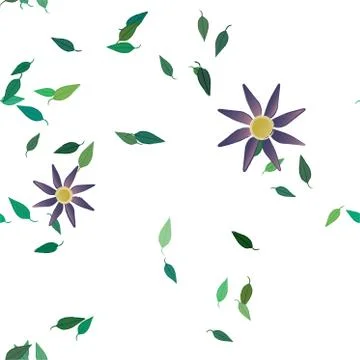 Floral ornamental vector pattern. Seamless design leafs texture. Stock Illustration