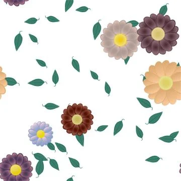 Floral ornamental vector pattern. Seamless design leafs texture. 스톡 일러스트